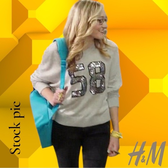 H&M Light Gray Sweater with Sequin 58 - Picture 1 of 8